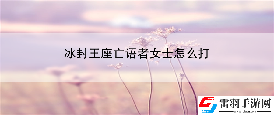 冰封王座亡語者女士怎么打