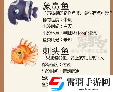 摩爾莊園刺頭魚、象鼻魚、彈簧魚在哪釣黑森林魚種出現(xiàn)時間及釣取技巧