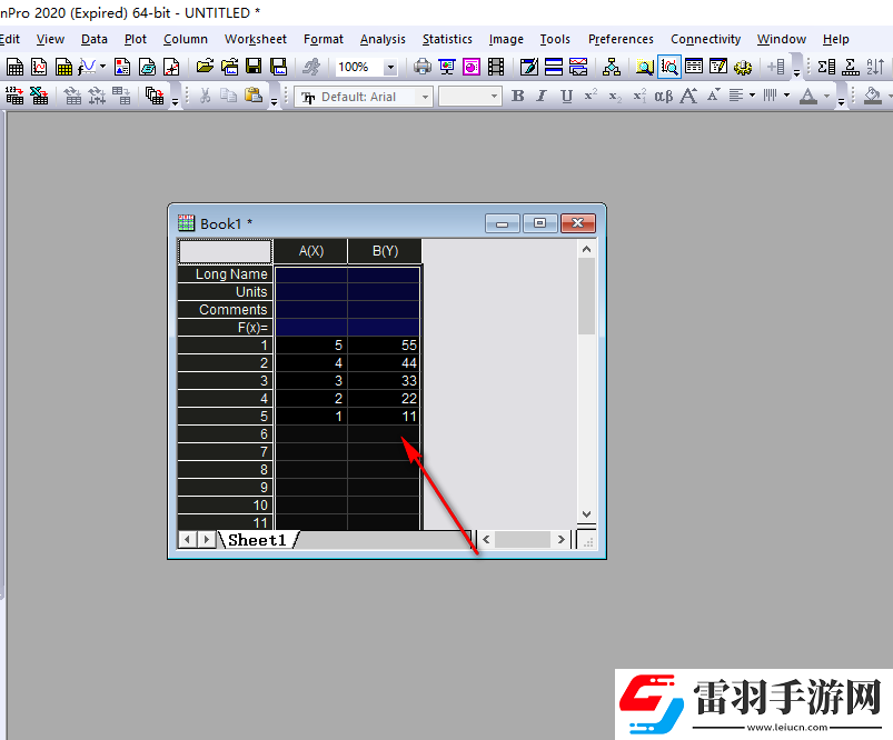 OriginPro如何進行降序排序
