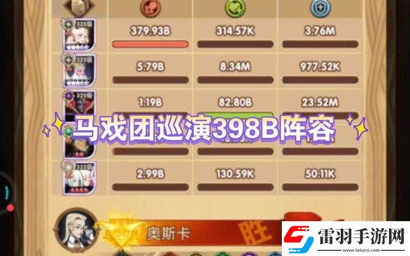 關(guān)于劍與遠征馬戲團巡演陣容的深度解析與推薦選擇