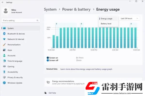 微軟Win11全新功能曝光！圖表直觀展示PC能耗
