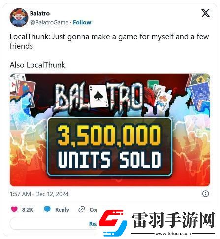小丑牌全球所有平臺銷量達350萬份
