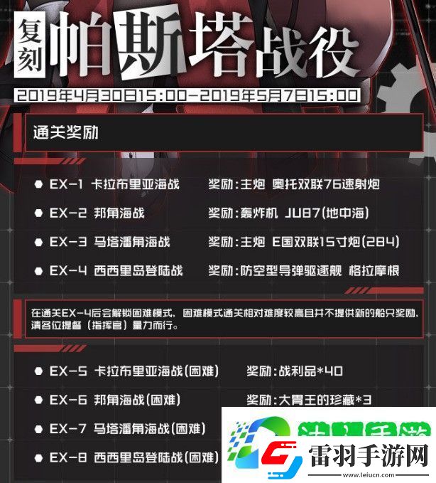 戰(zhàn)艦少女R帕斯塔戰(zhàn)役復(fù)刻攻略
